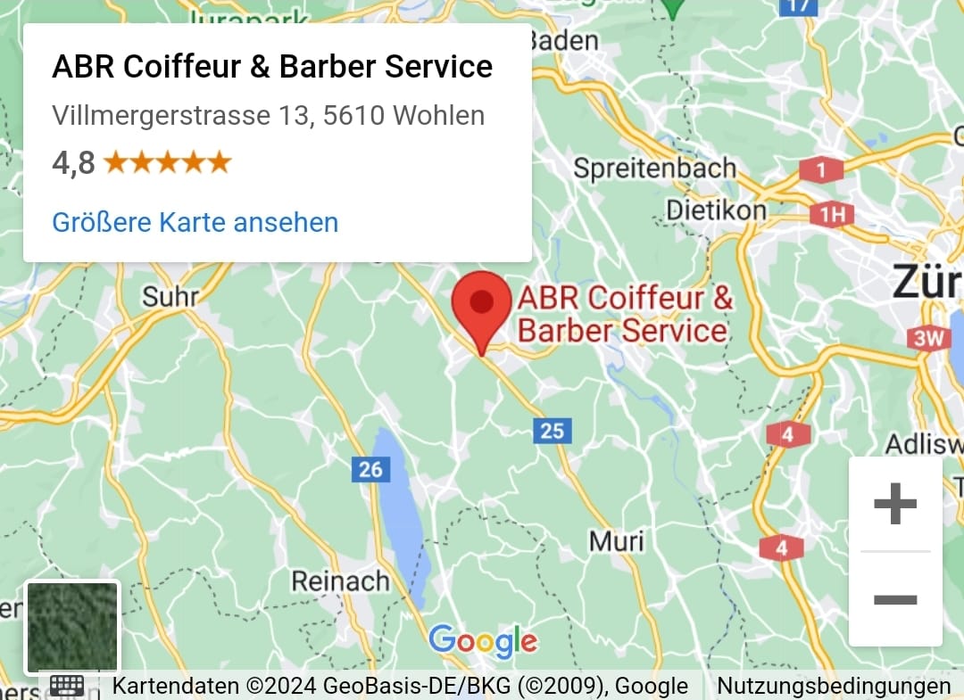 Karte von Google zu ABR Coiffeur & Barber Service in Wohlen