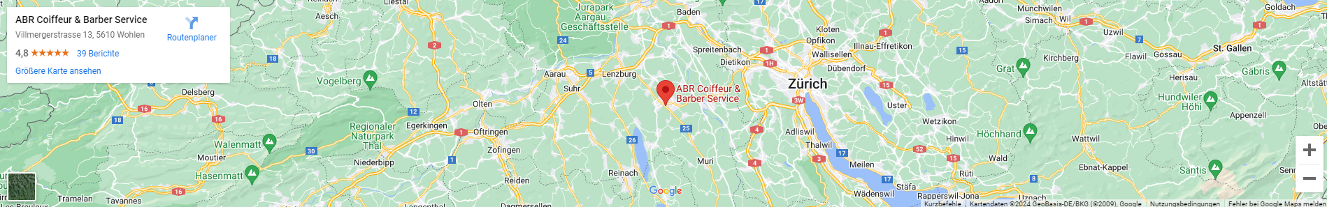 Karte von Google zu ABR Coiffeur & Barber Service in Wohlen